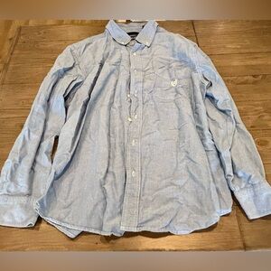 Chaps shirt, long sleeve button down shirt, men’s L, 100% cotton, blue